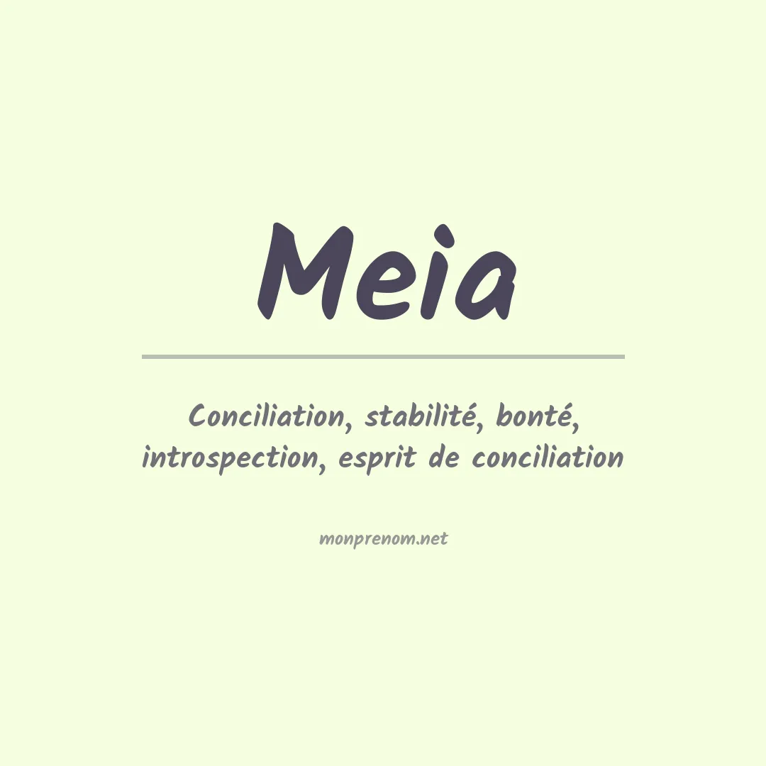 Signification du prénom Meia