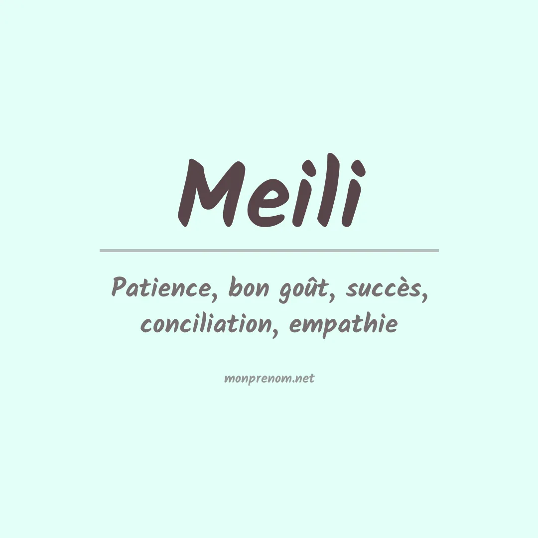 Prénom Meili