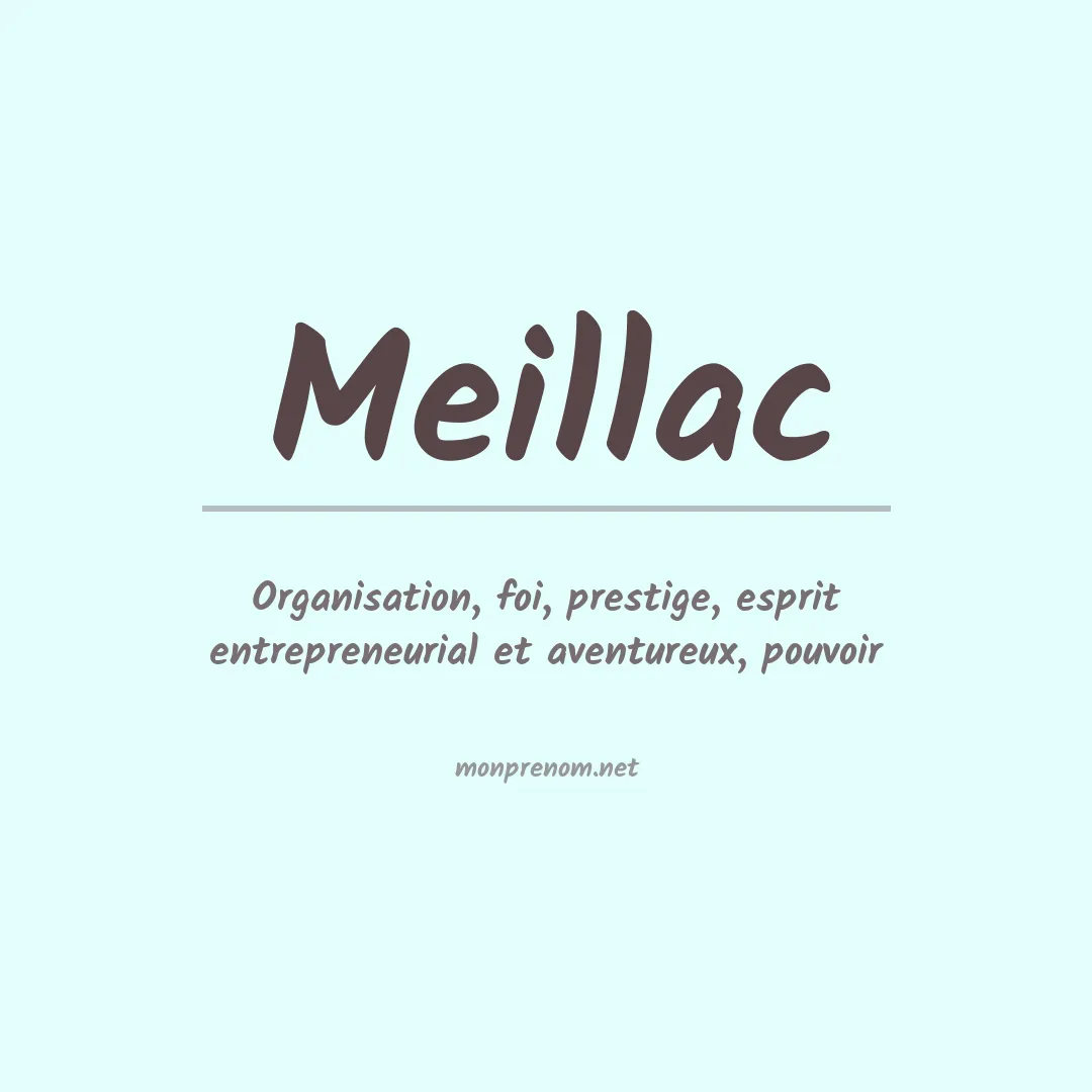 Signification du prénom Meillac