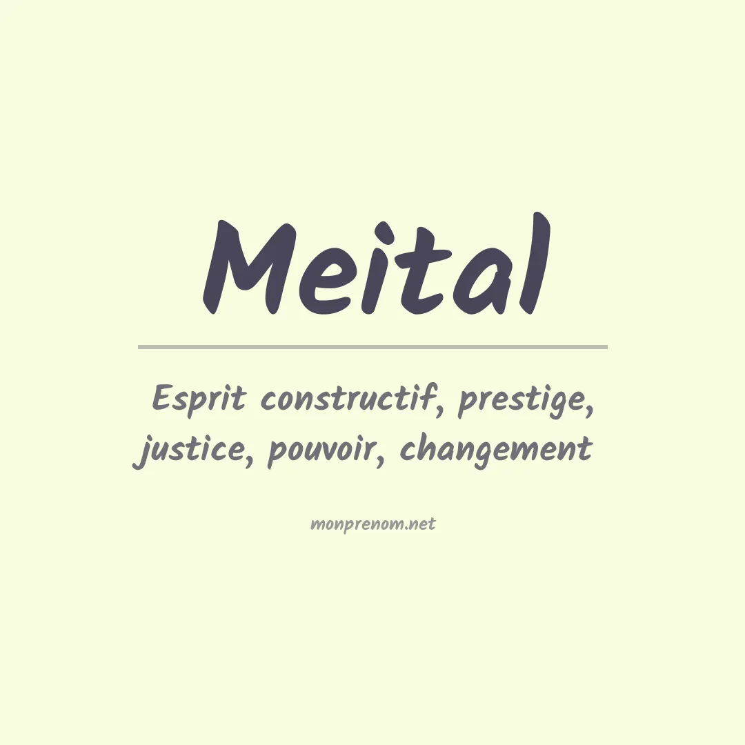 Signification du prénom Meital