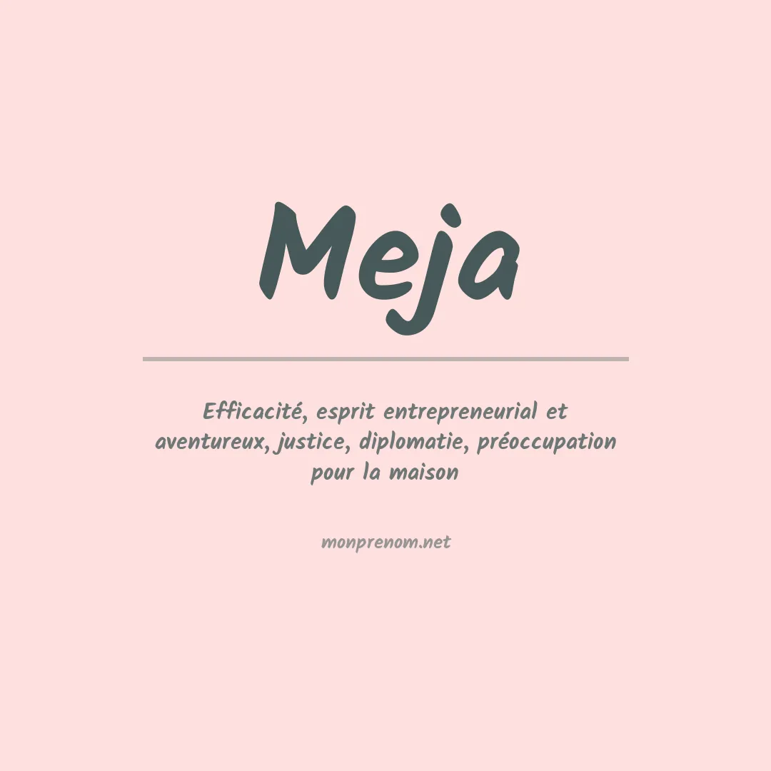 Signification du prénom Meja