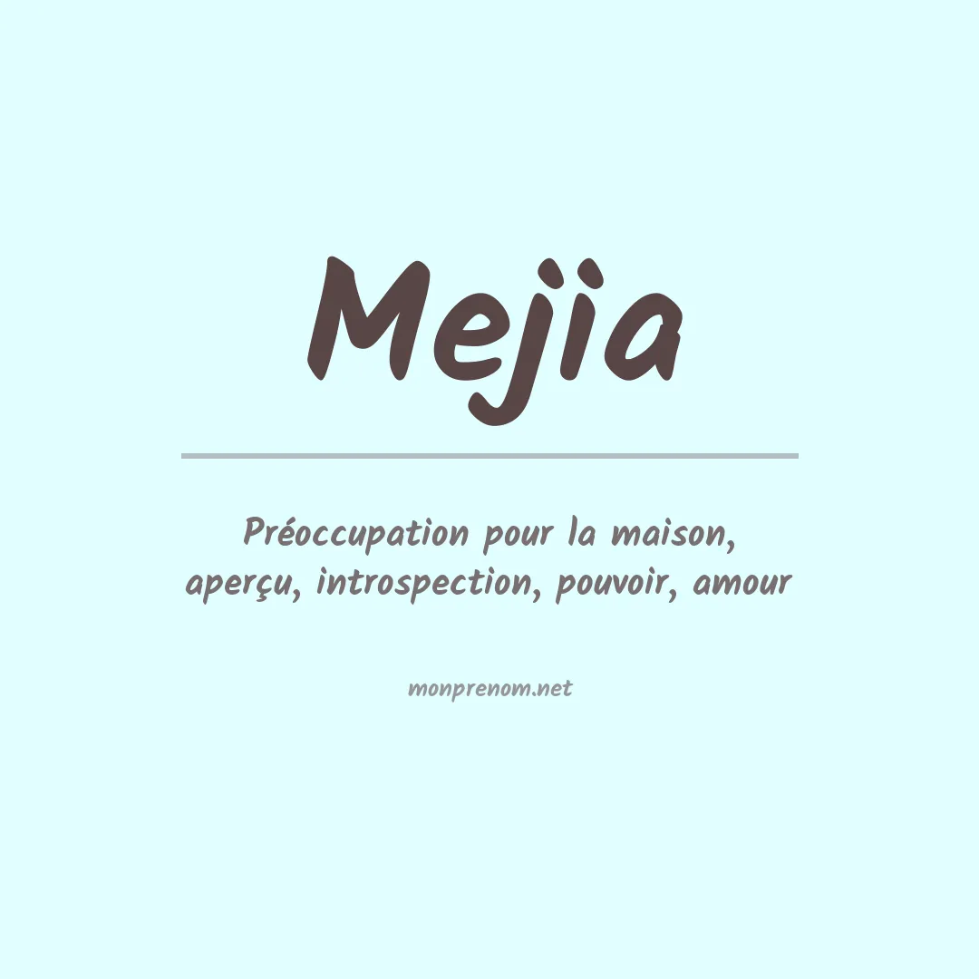 Prénom Mejia