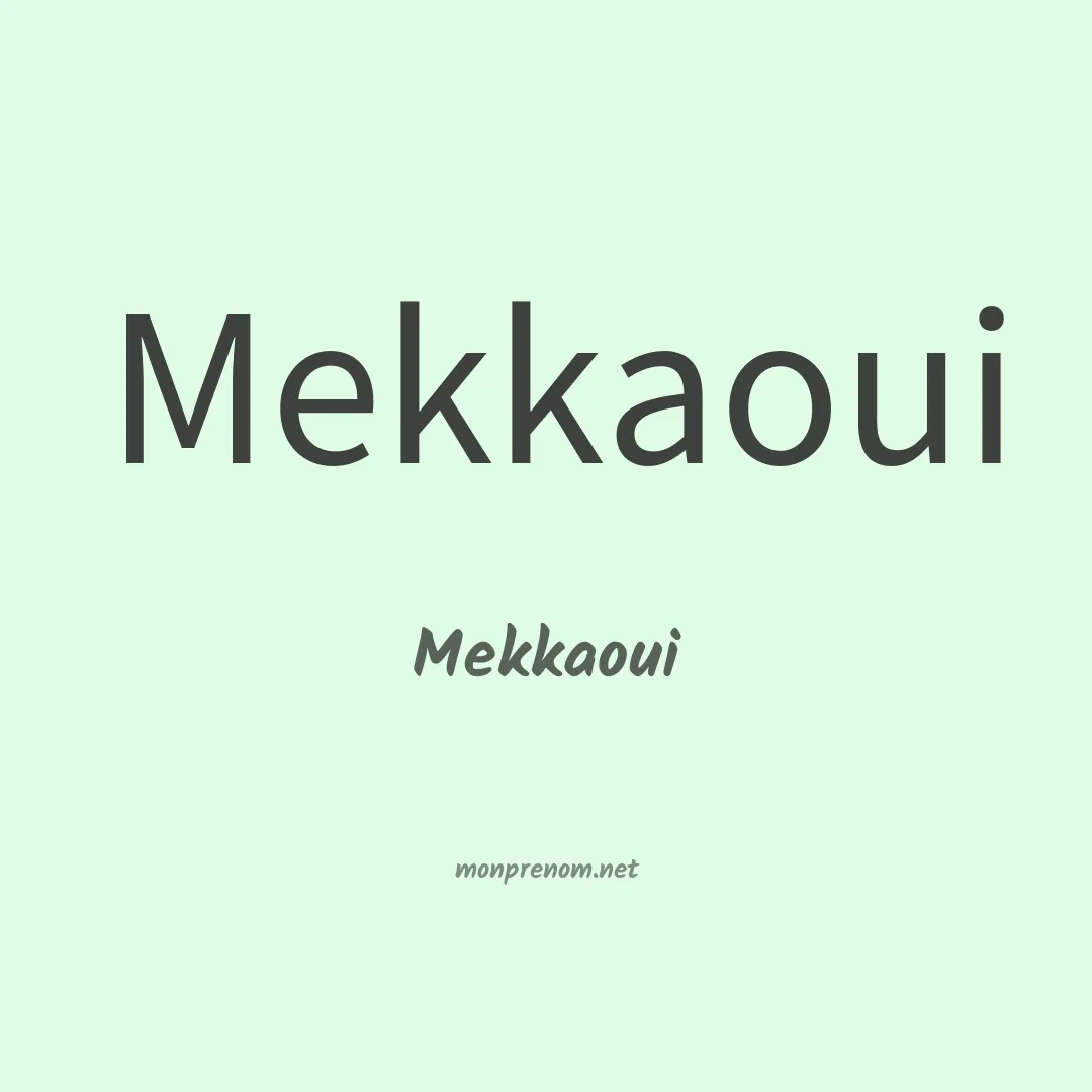 Mekkaoui en chinois