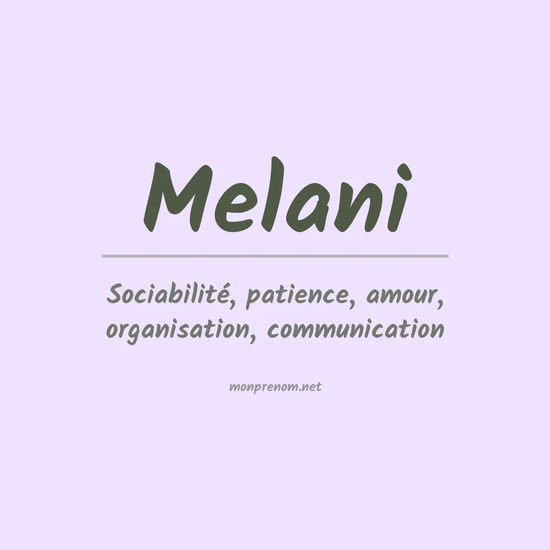 Prénom Melani