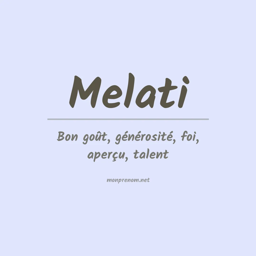 Signification du prénom Melati
