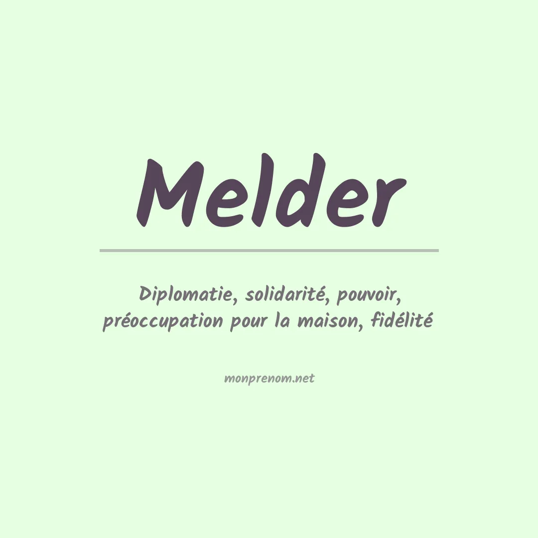 Prénom Melder