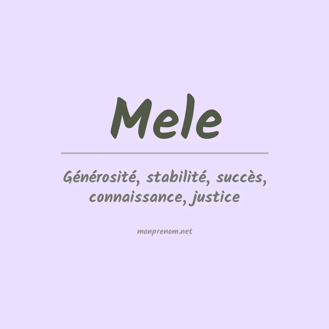 Prénom Mele