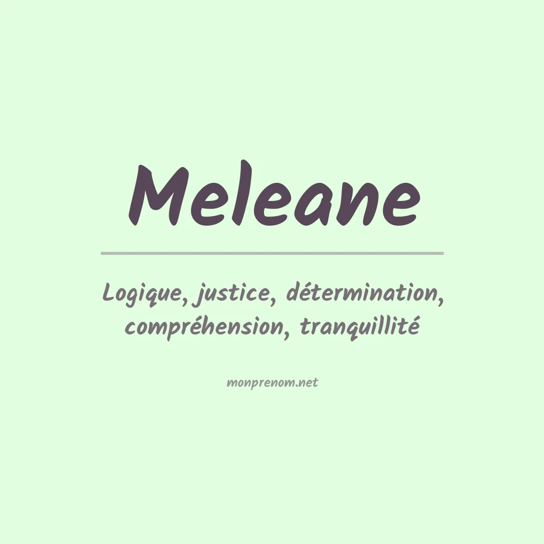 Signification du prénom Meleane