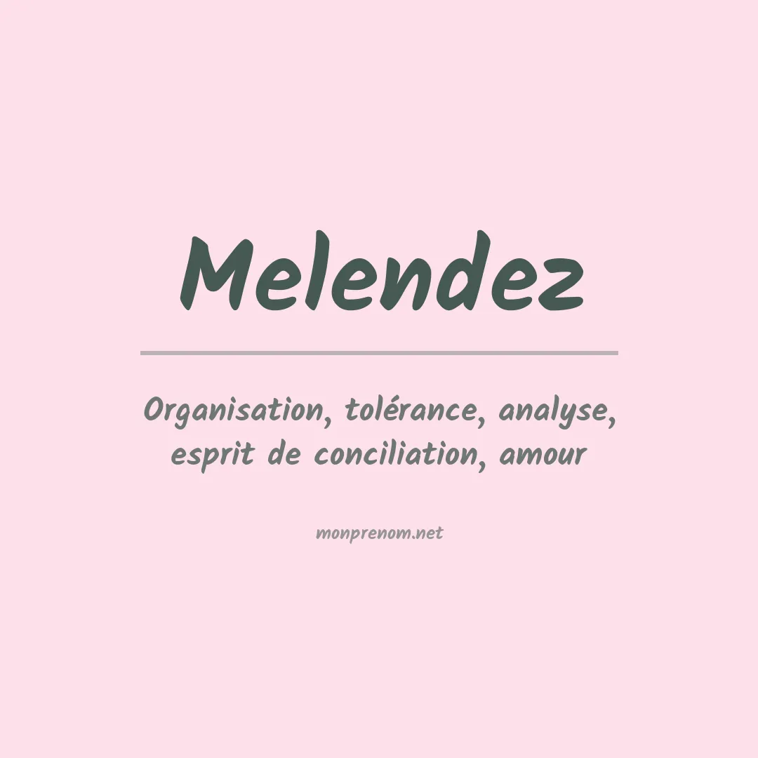 Prénom Melendez