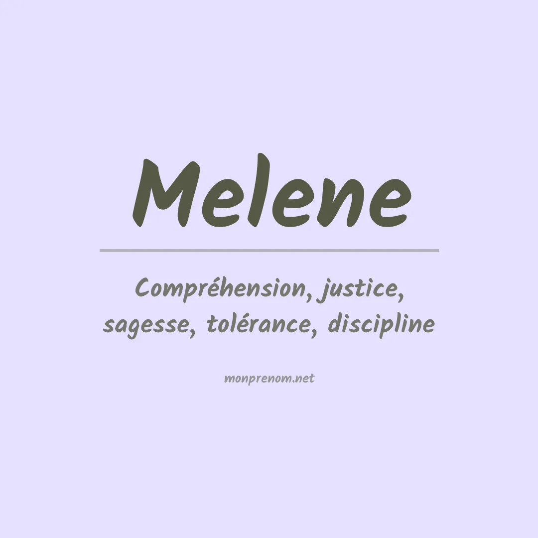 Signification du prénom Melene
