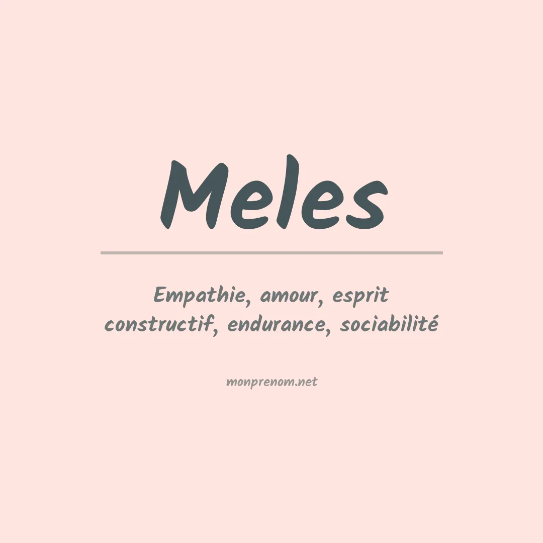 Signification du prénom Meles