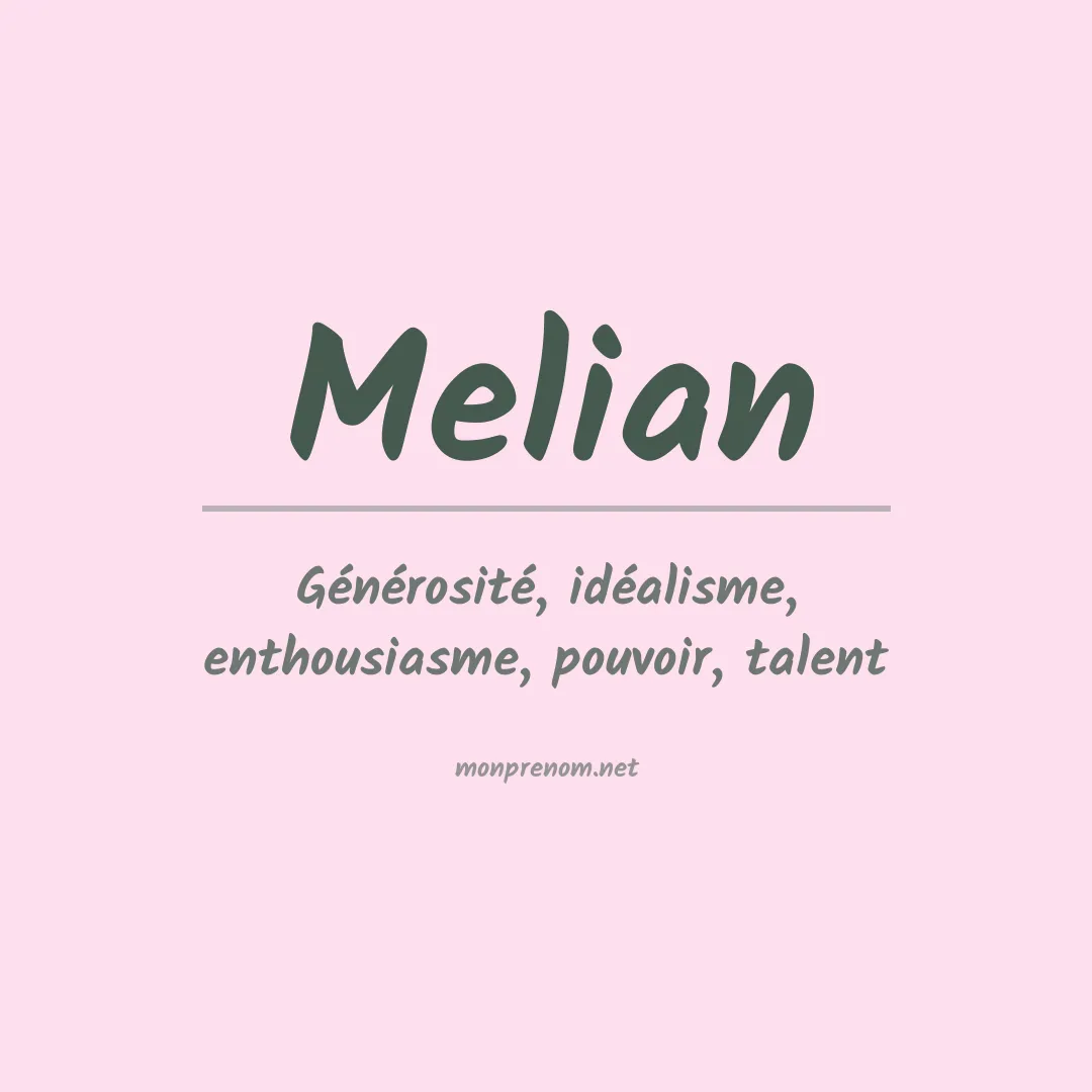 Prénom Melian