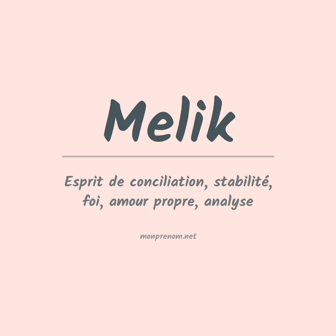 Prénom Melik