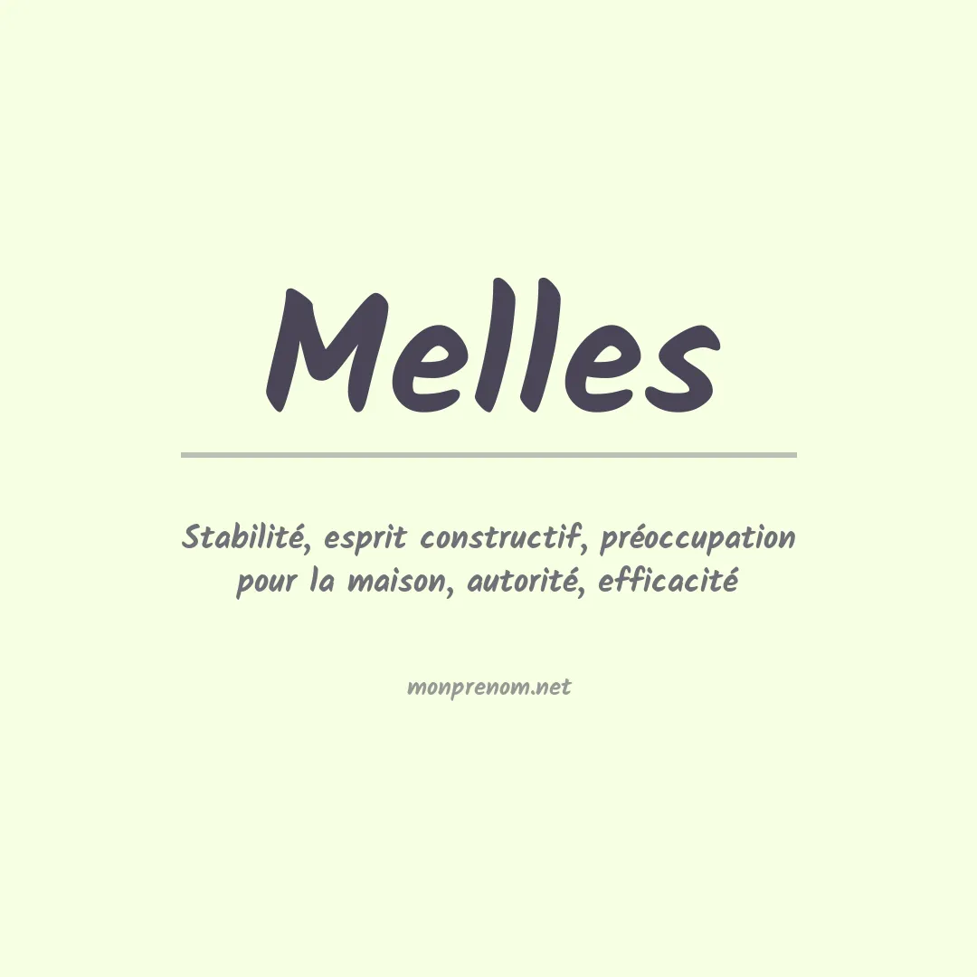 Signification du prénom Melles