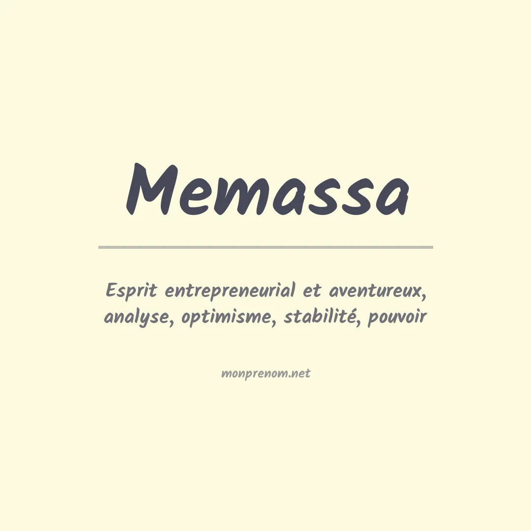 Signification du prénom Memassa