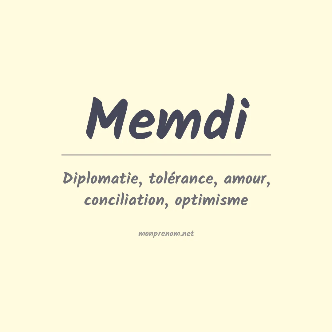 Signification du prénom Memdi