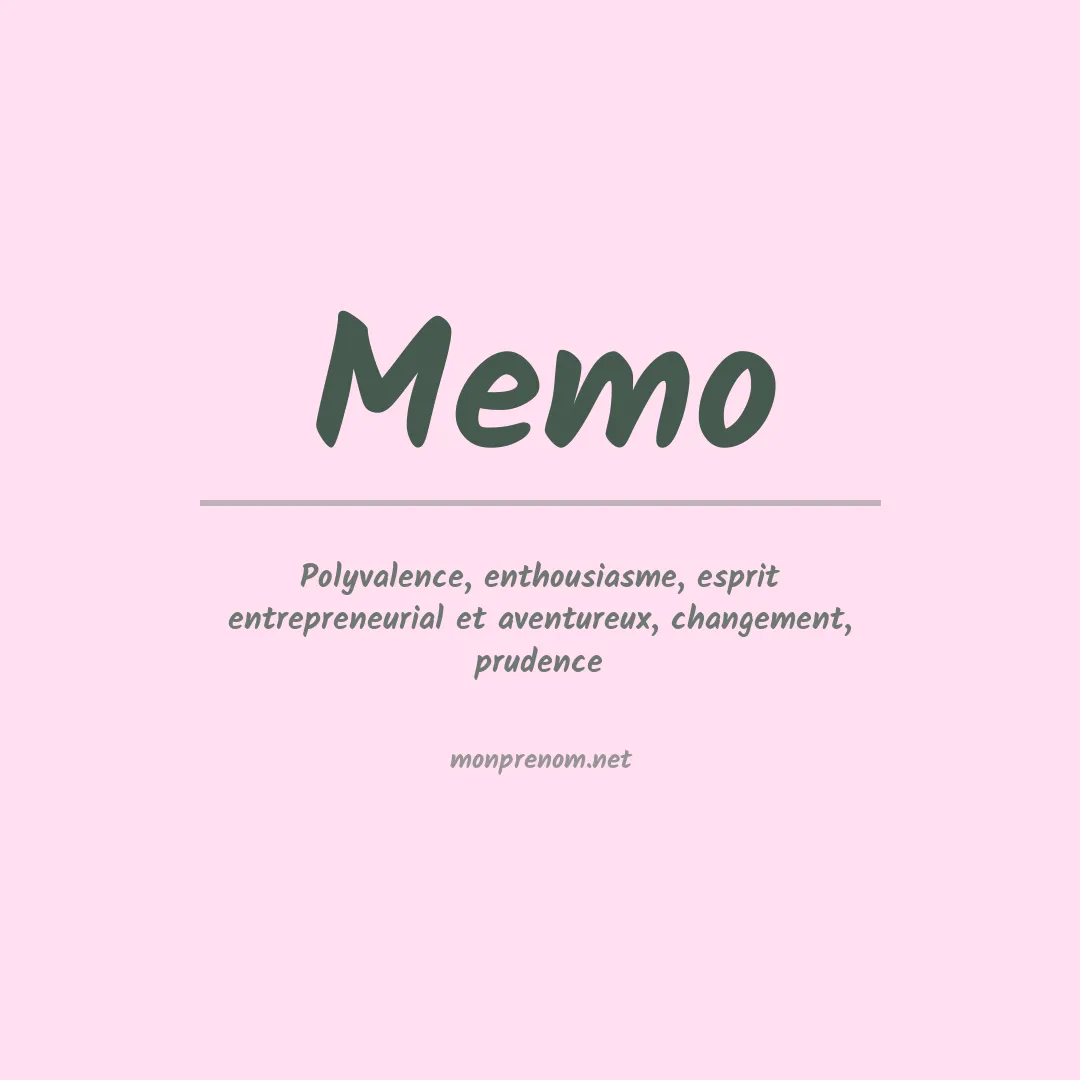 Signification du prénom Memo