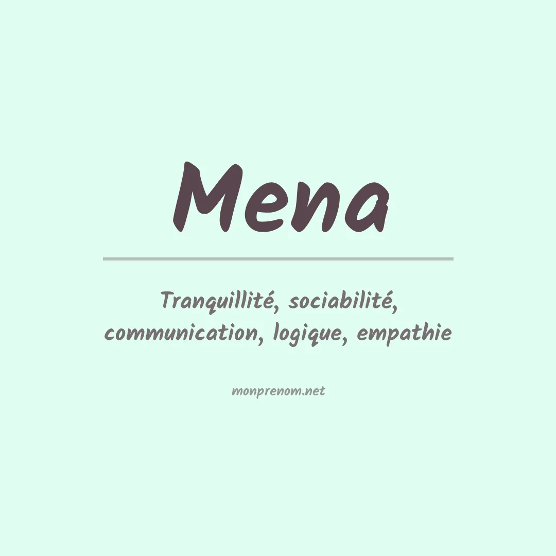 Prénom Mena