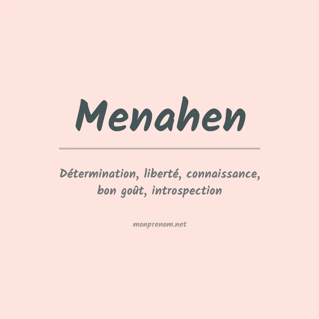 Signification du prénom Menahen