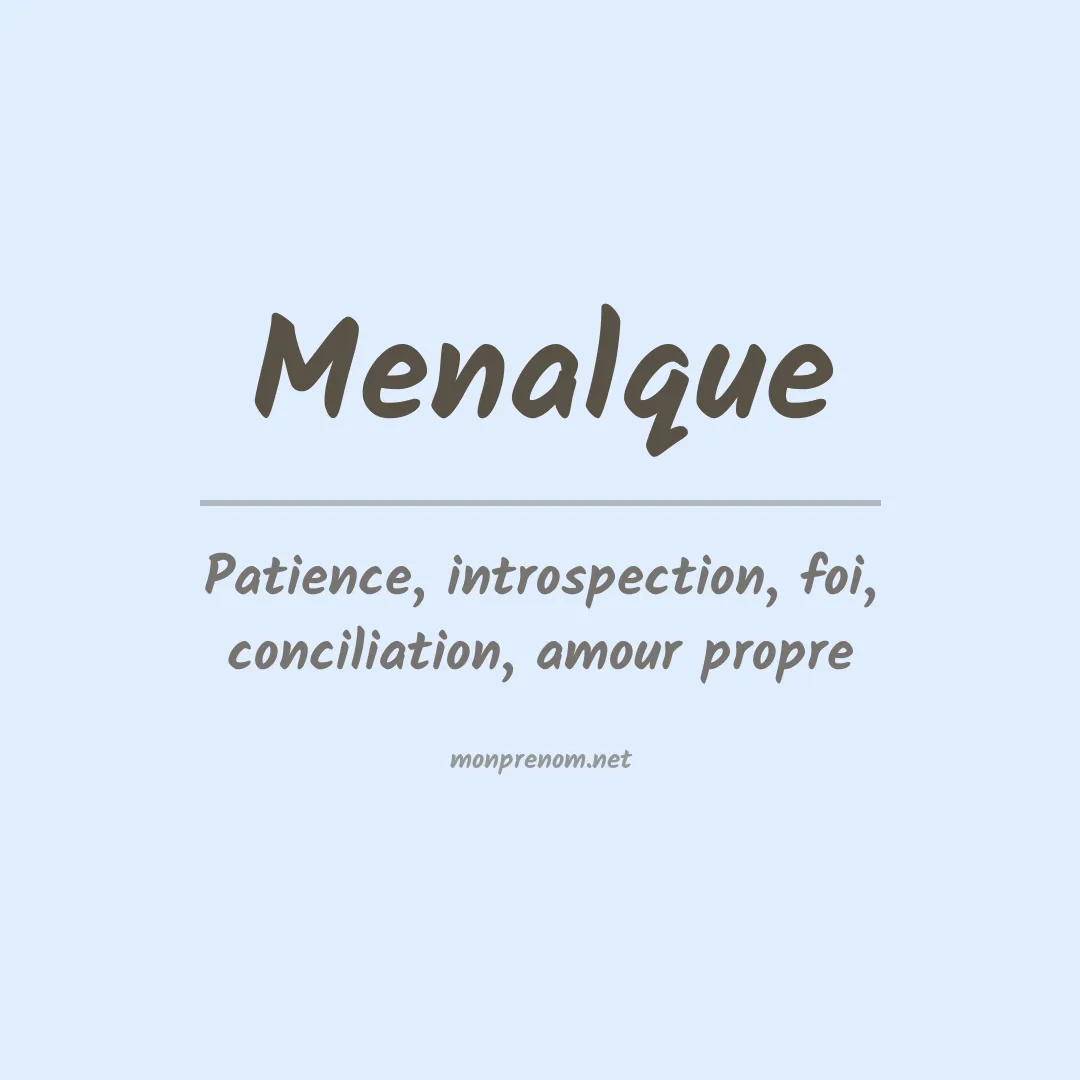Signification du prénom Menalque
