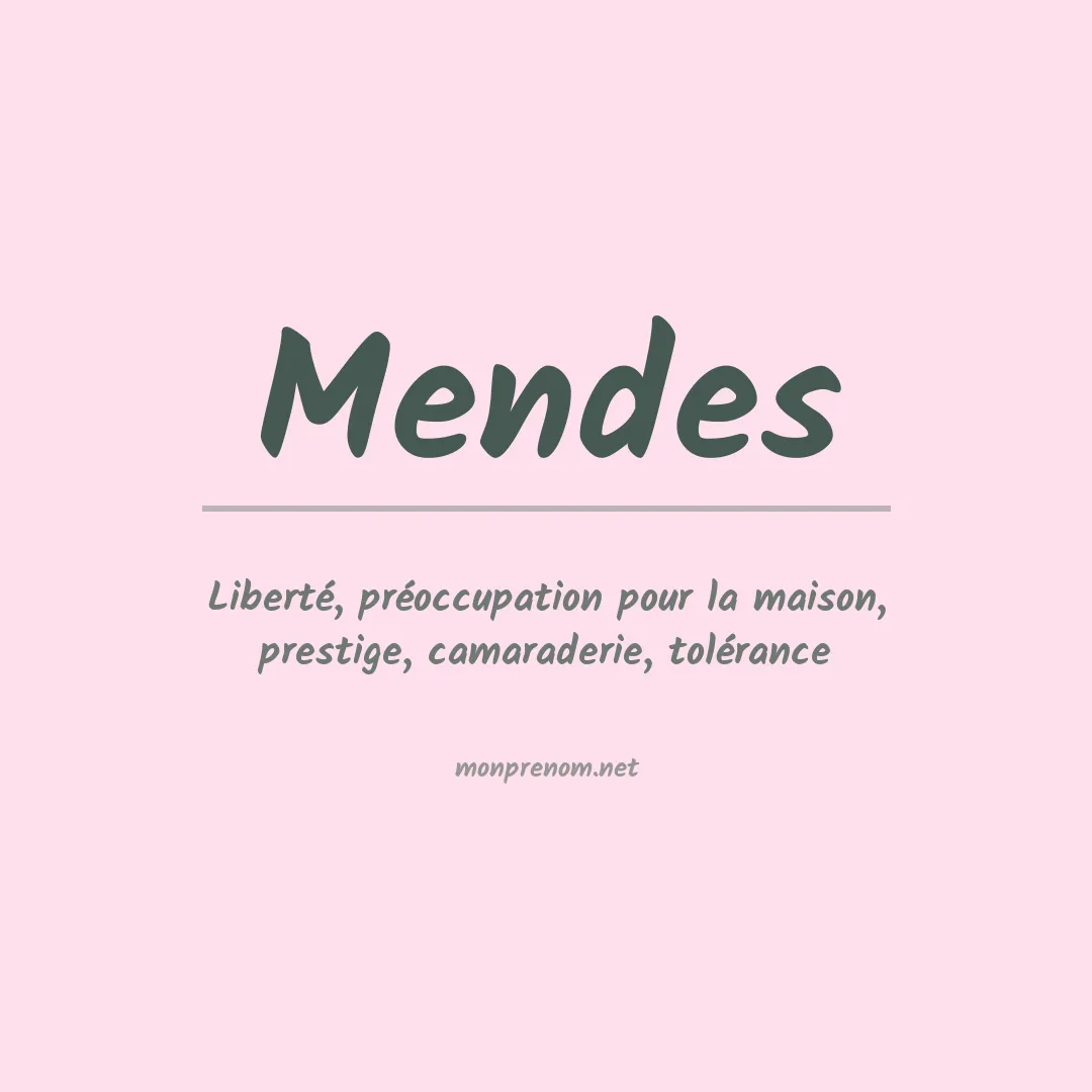 Prénom Mendes
