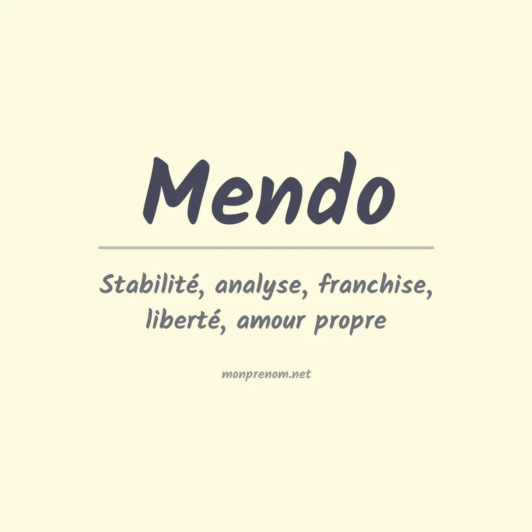 Signification du prénom Mendo