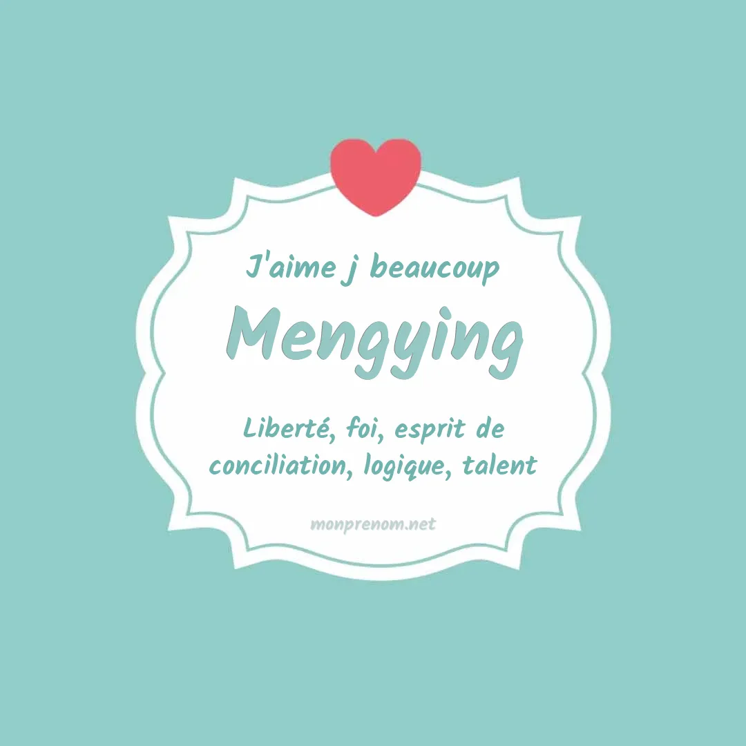 J'aime beaucoup Mengying