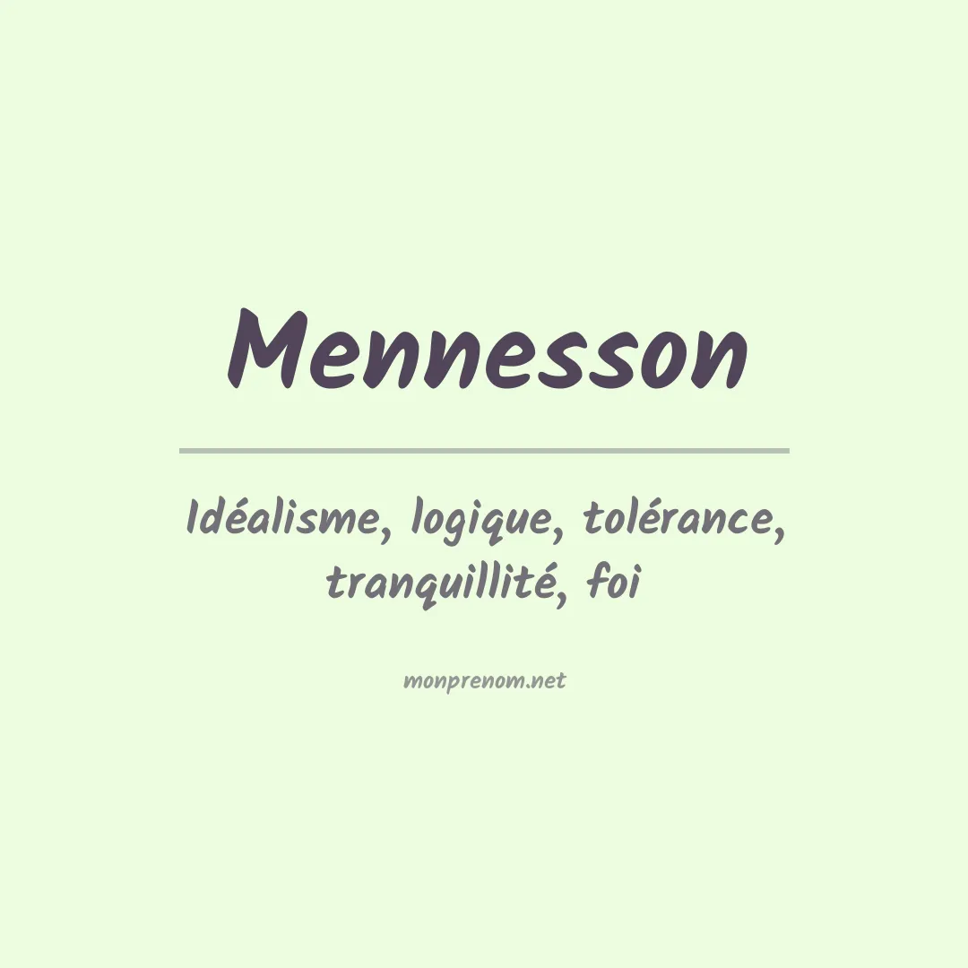 Signification du prénom Mennesson