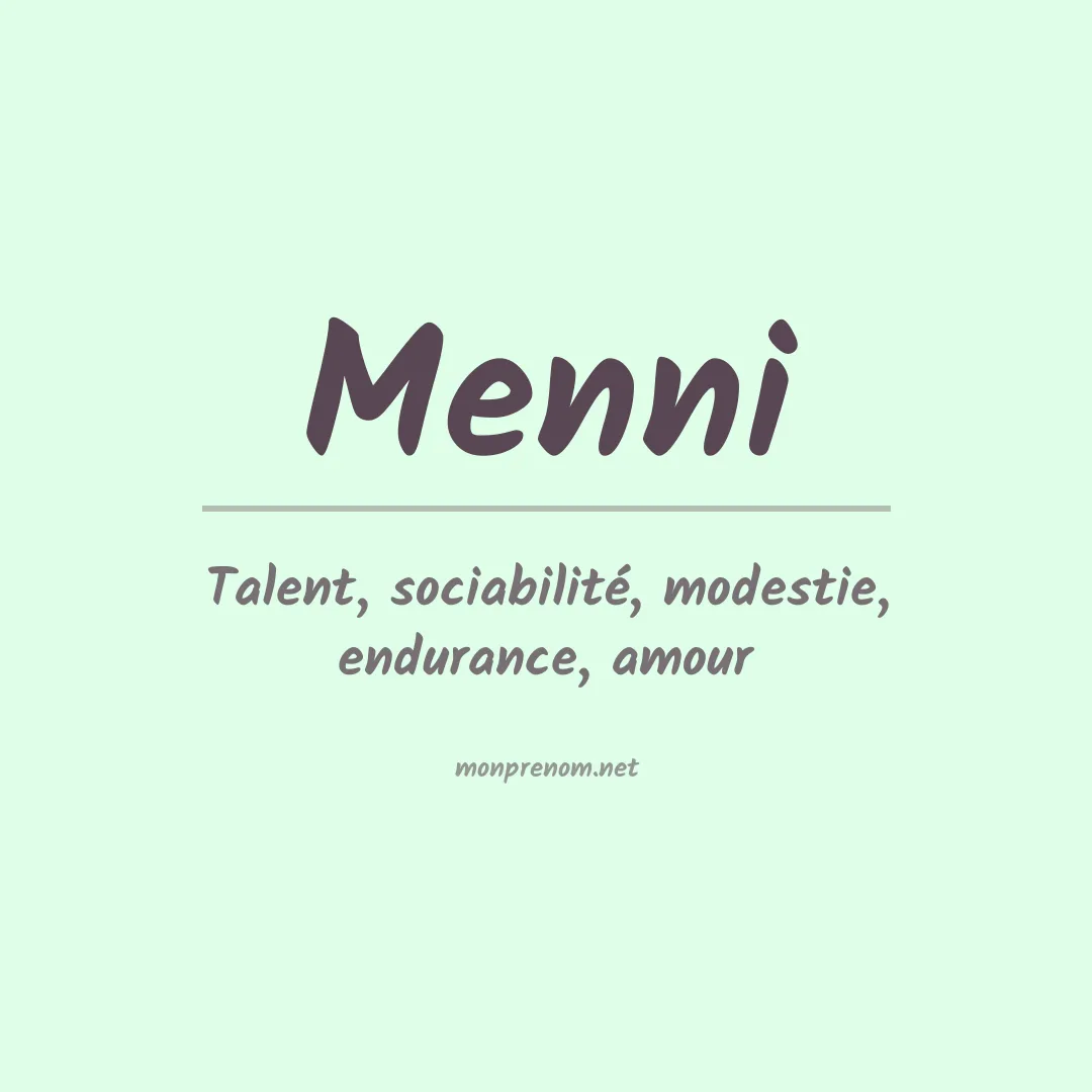 Signification du prénom Menni