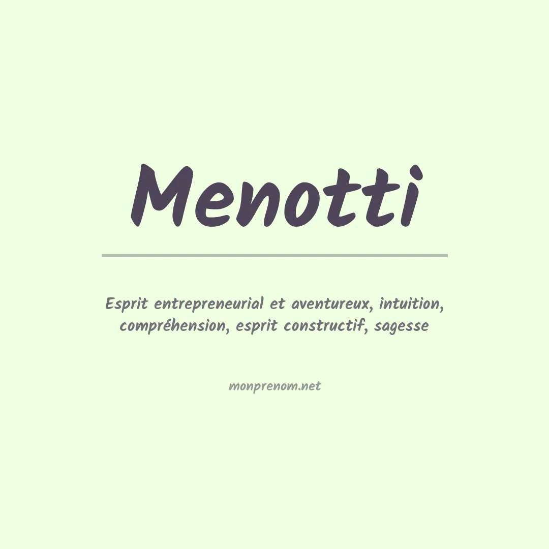 Prénom Menotti