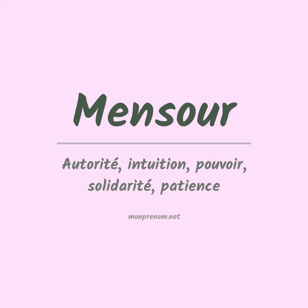 Signification du prénom Mensour