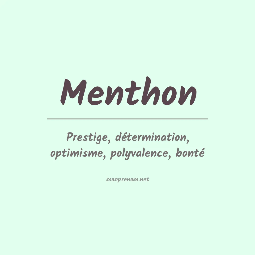 Signification du prénom Menthon