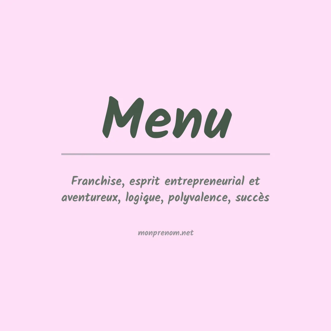 Signification du prénom Menu