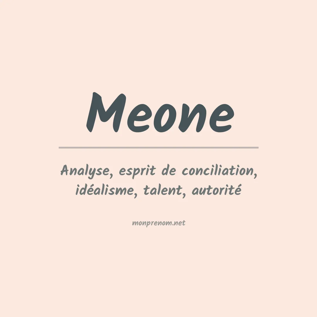 Signification du prénom Meone