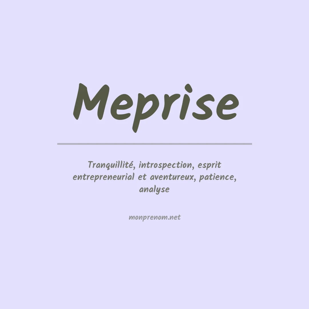Signification du prénom Meprise