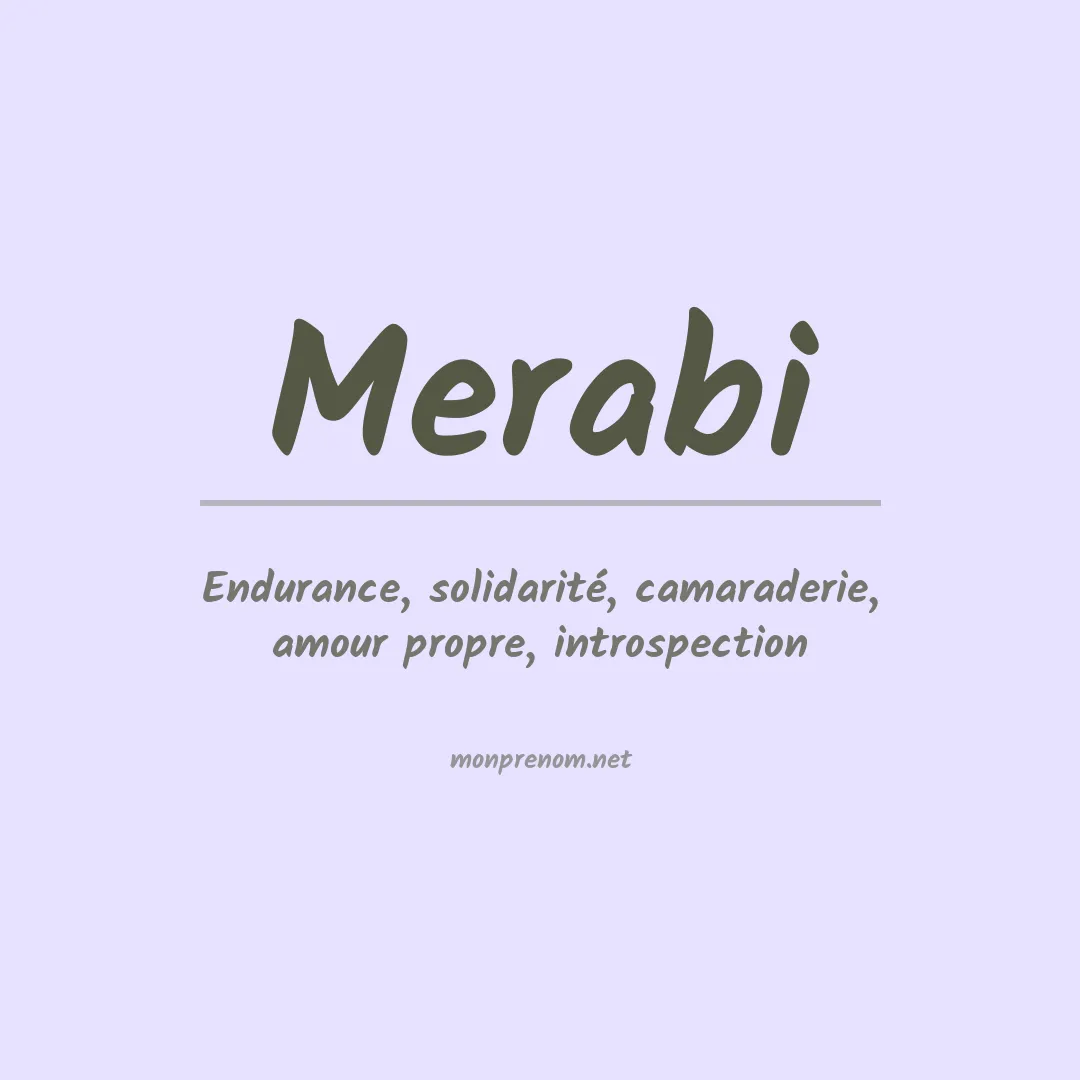 Signification du prénom Merabi