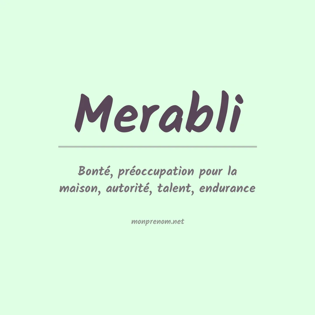 Signification du prénom Merabli