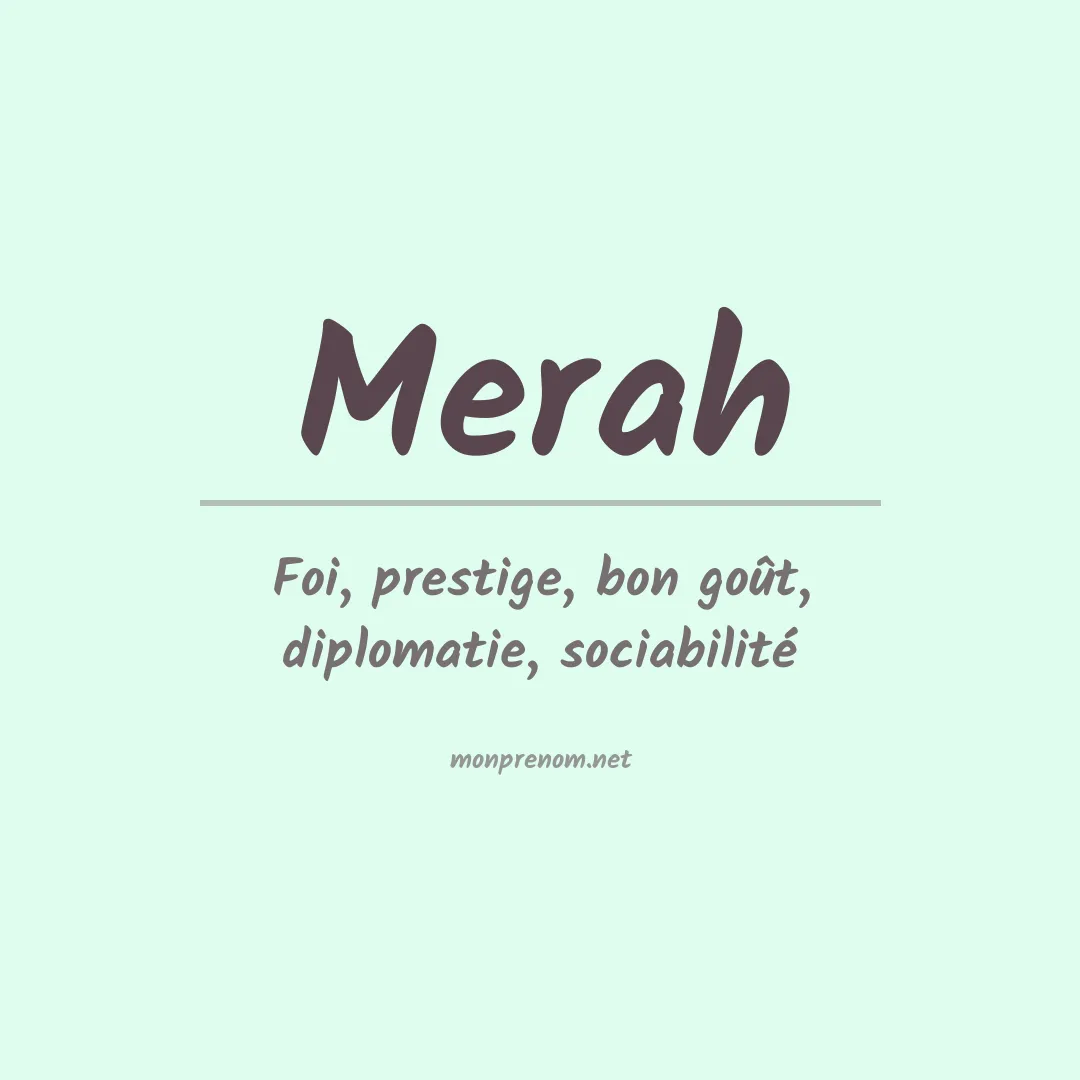 Signification du prénom Merah