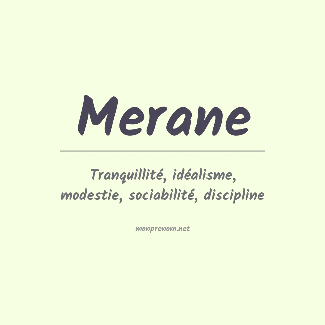 Signification du prénom Merane