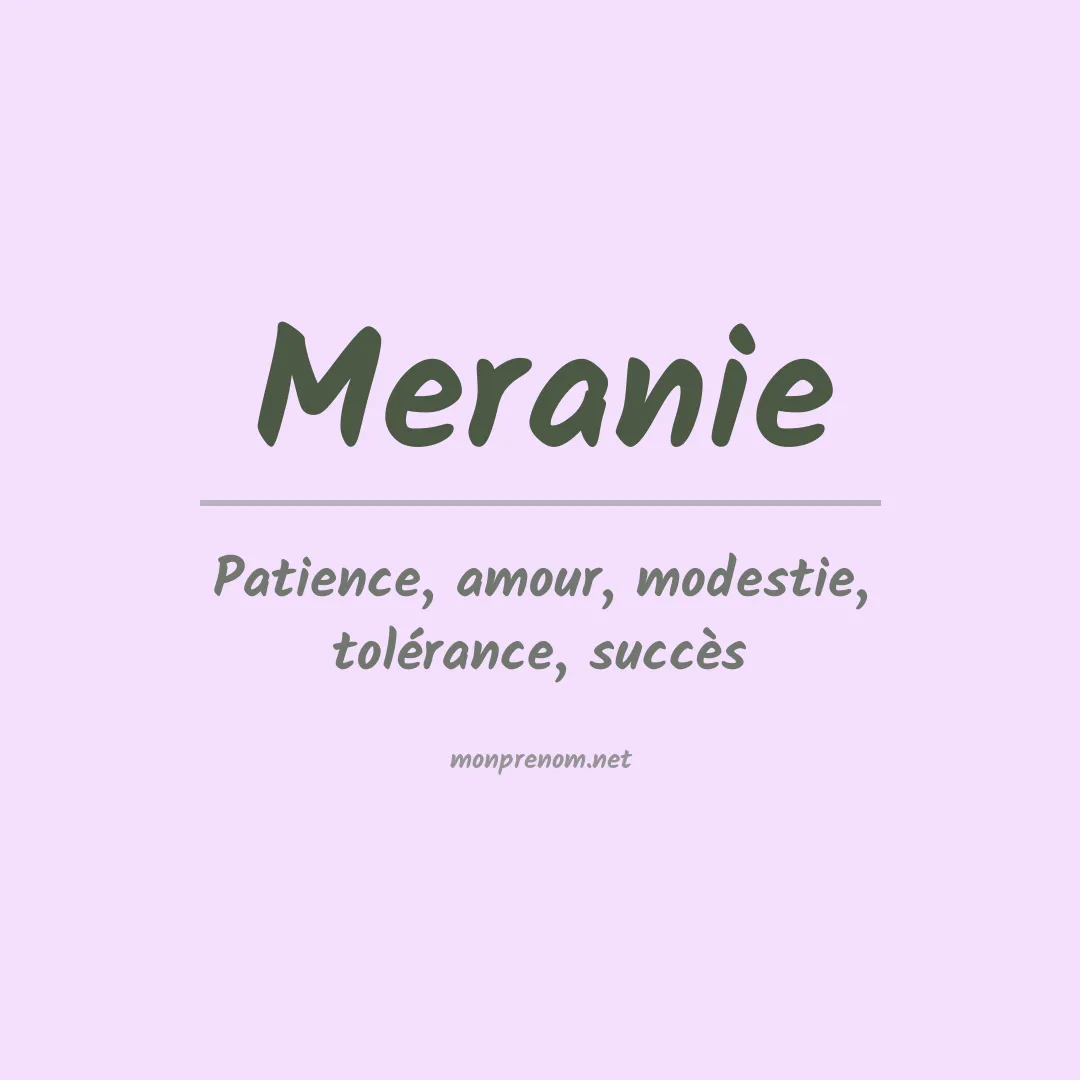 Signification du prénom Meranie