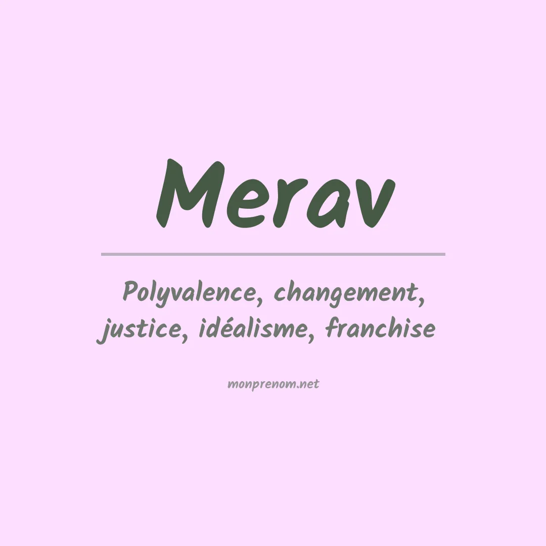 Signification du prénom Merav