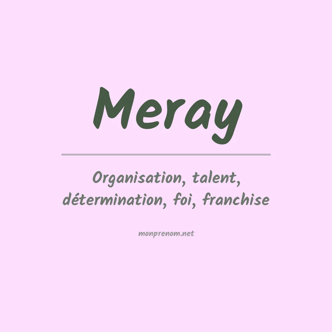 Signification du prénom Meray