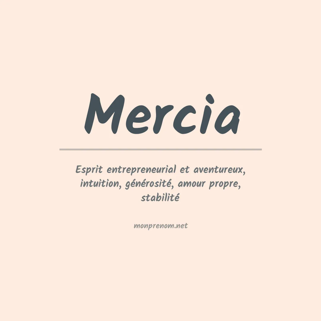 Signification du prénom Mercia