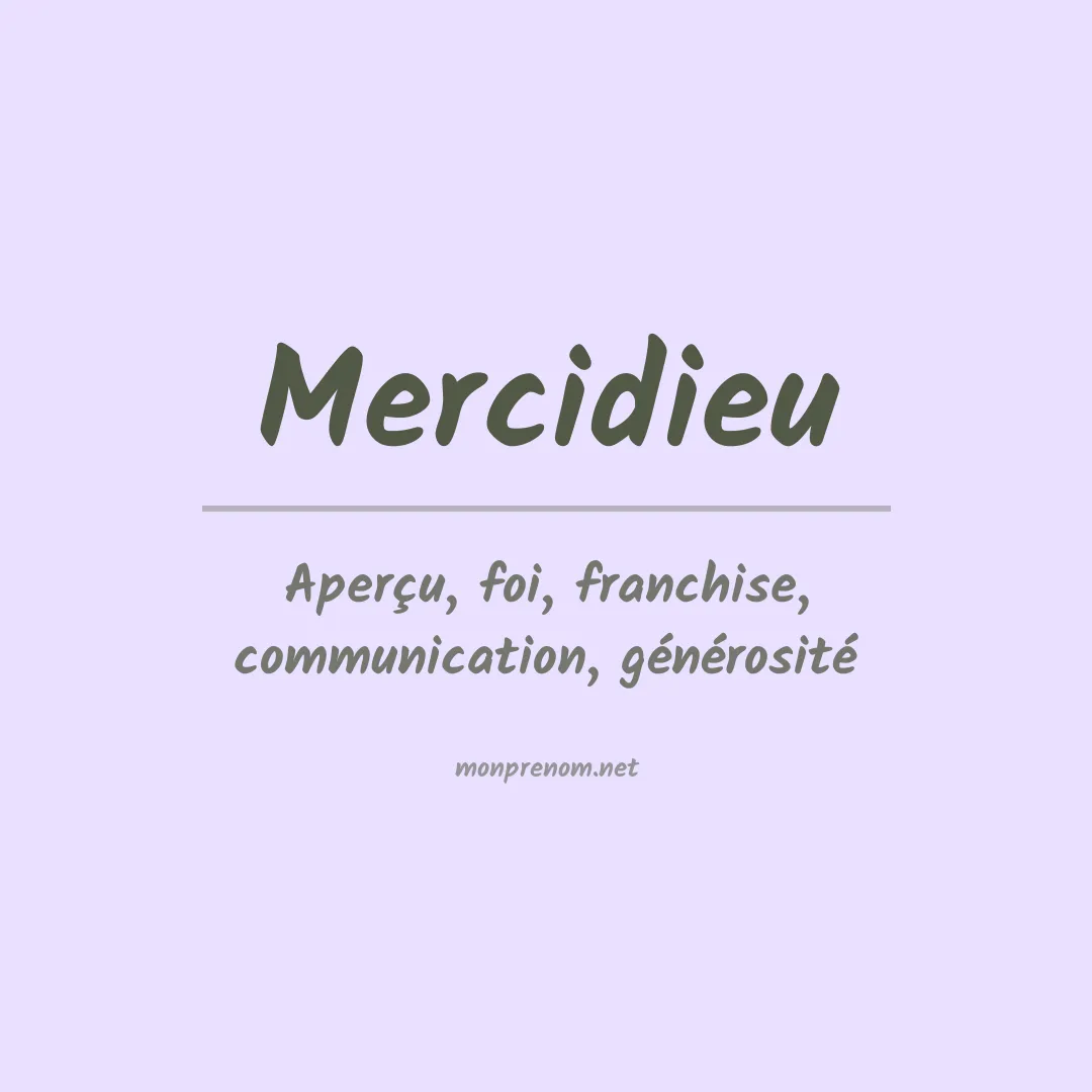 Signification du prénom Mercidieu
