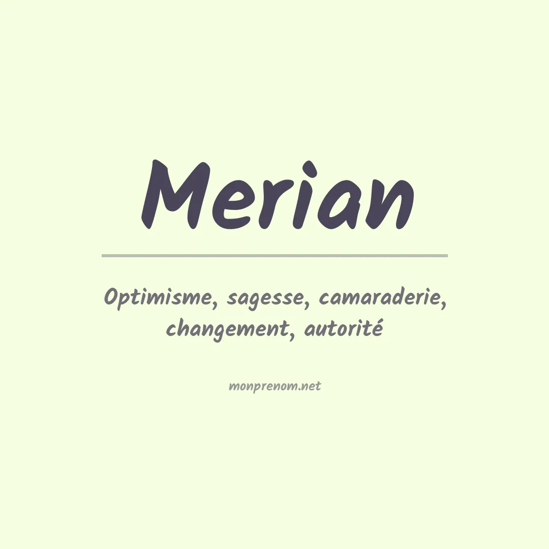 Signification du prénom Merian