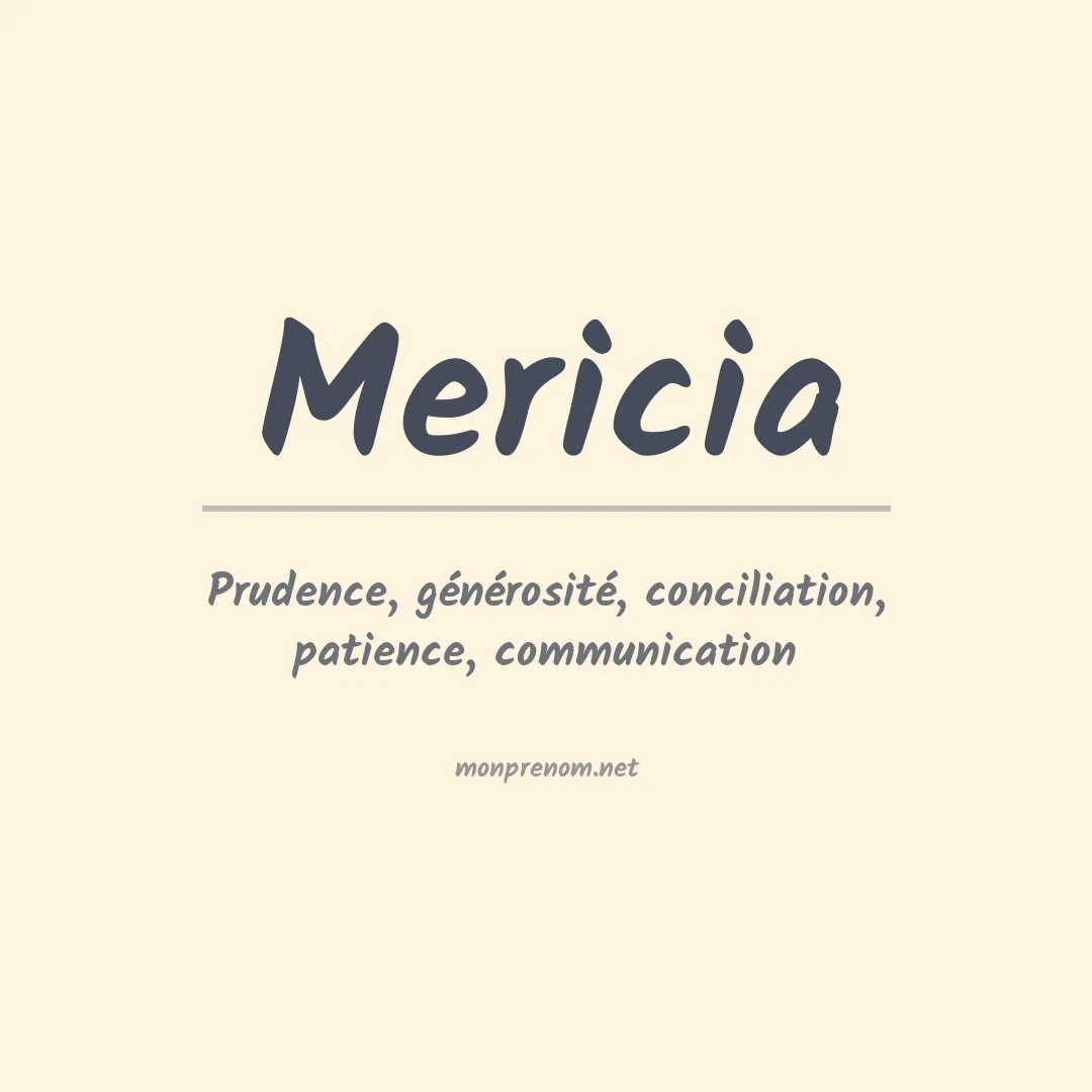 Signification du prénom Mericia