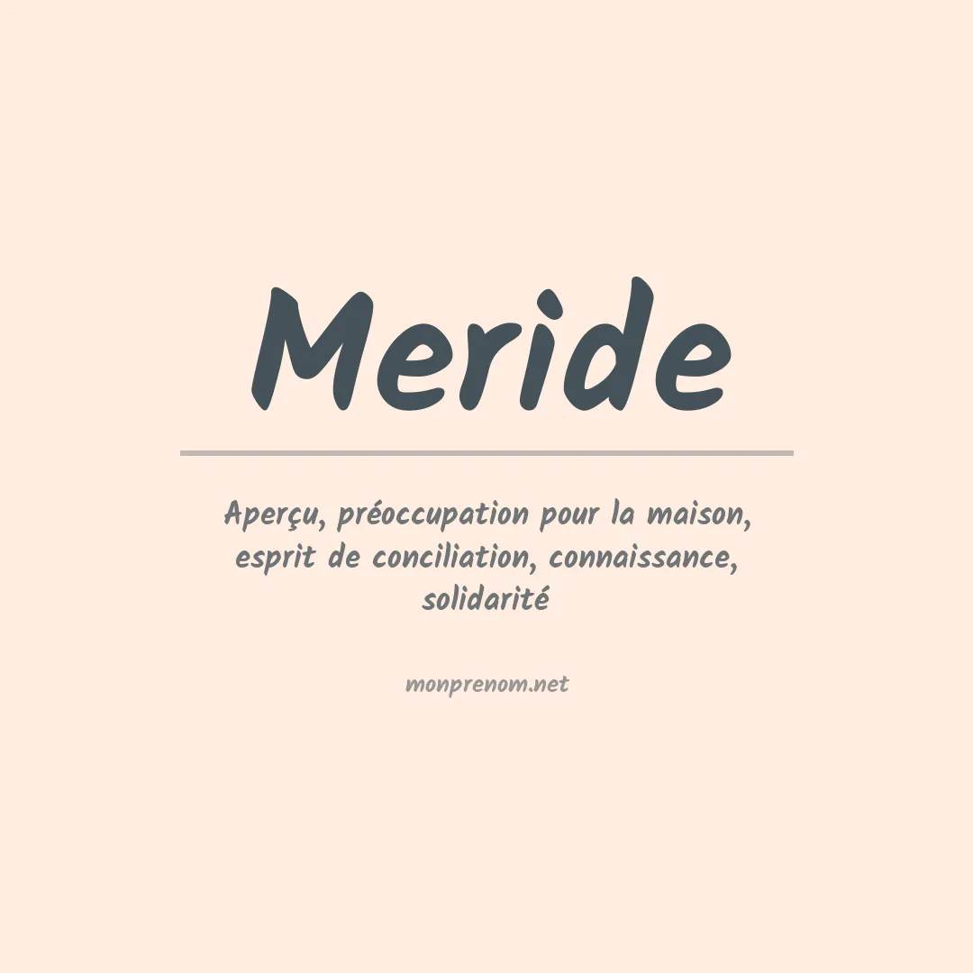 Signification du prénom Meride
