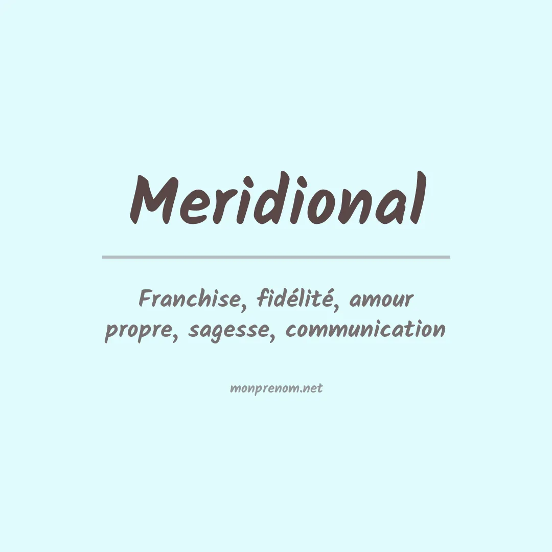 Signification du prénom Meridional