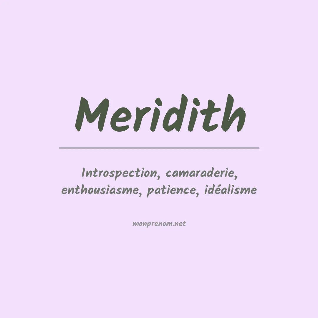 Signification du prénom Meridith