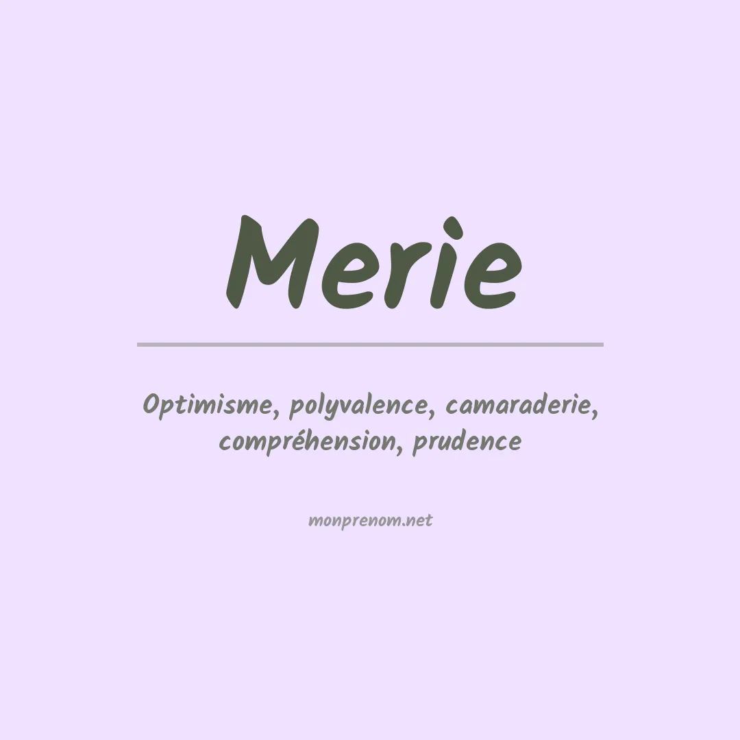 Signification du prénom Merie